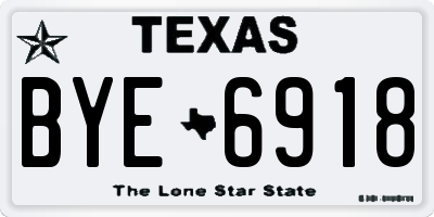 TX license plate BYE6918