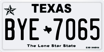TX license plate BYE7065