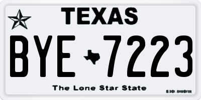 TX license plate BYE7223