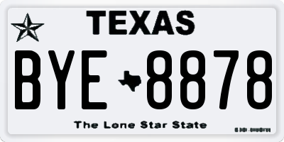 TX license plate BYE8878