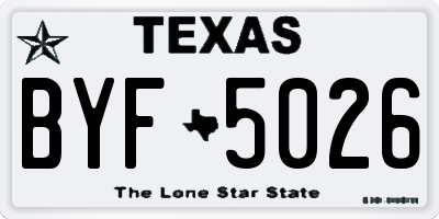 TX license plate BYF5026