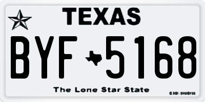 TX license plate BYF5168