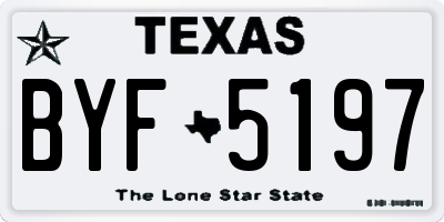 TX license plate BYF5197