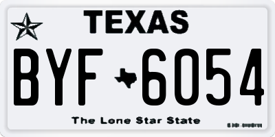 TX license plate BYF6054