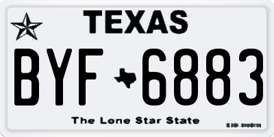 TX license plate BYF6883