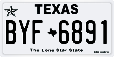 TX license plate BYF6891
