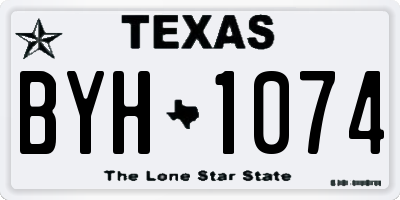 TX license plate BYH1074