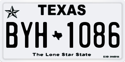 TX license plate BYH1086