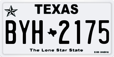 TX license plate BYH2175