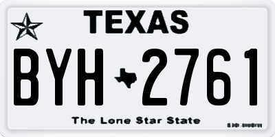 TX license plate BYH2761