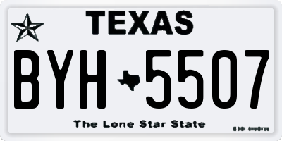 TX license plate BYH5507