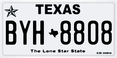TX license plate BYH8808