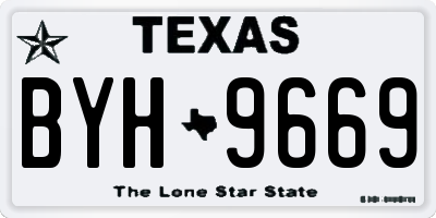 TX license plate BYH9669