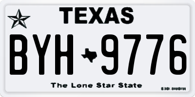 TX license plate BYH9776