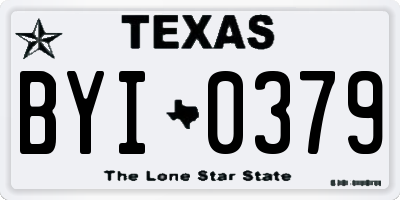TX license plate BYI0379