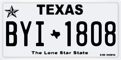 TX license plate BYI1808