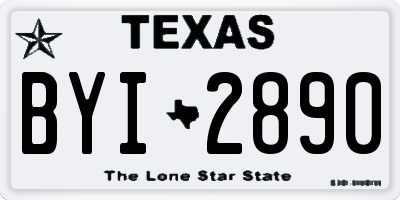 TX license plate BYI2890