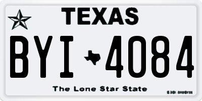 TX license plate BYI4084