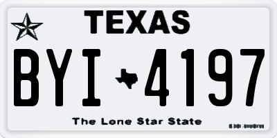 TX license plate BYI4197