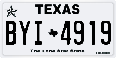 TX license plate BYI4919
