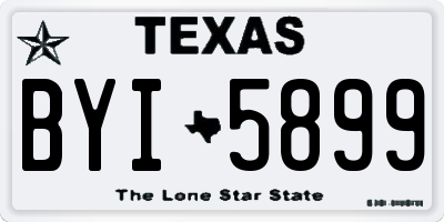 TX license plate BYI5899