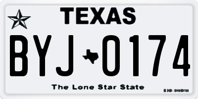 TX license plate BYJ0174