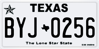 TX license plate BYJ0256