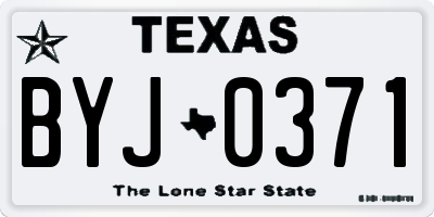 TX license plate BYJ0371