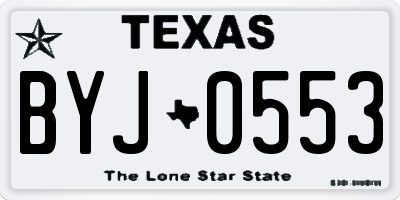 TX license plate BYJ0553