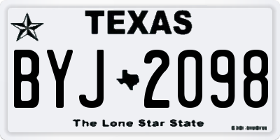 TX license plate BYJ2098