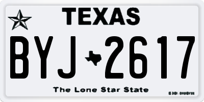 TX license plate BYJ2617
