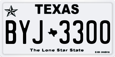 TX license plate BYJ3300