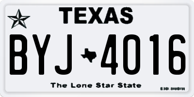 TX license plate BYJ4016