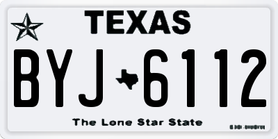 TX license plate BYJ6112