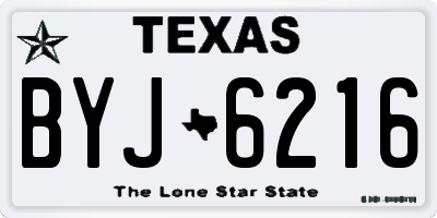 TX license plate BYJ6216