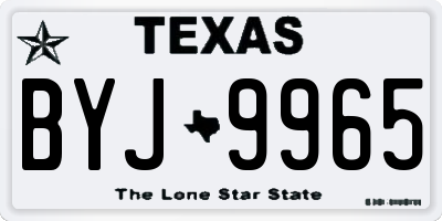 TX license plate BYJ9965
