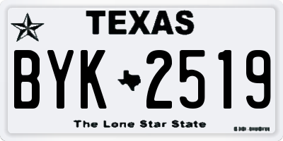 TX license plate BYK2519