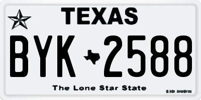 TX license plate BYK2588