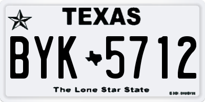 TX license plate BYK5712