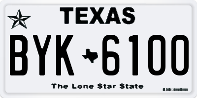 TX license plate BYK6100