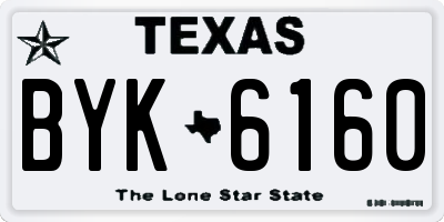 TX license plate BYK6160