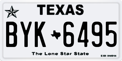TX license plate BYK6495