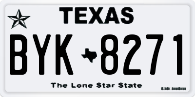 TX license plate BYK8271