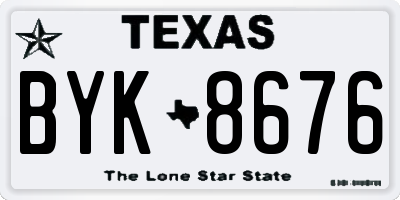 TX license plate BYK8676