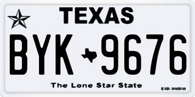 TX license plate BYK9676
