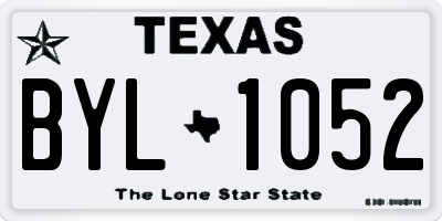 TX license plate BYL1052