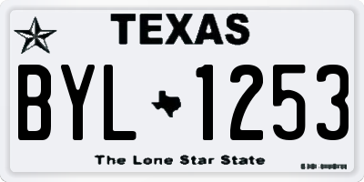 TX license plate BYL1253