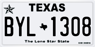 TX license plate BYL1308