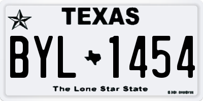 TX license plate BYL1454