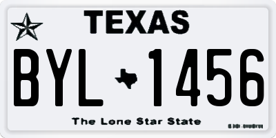 TX license plate BYL1456